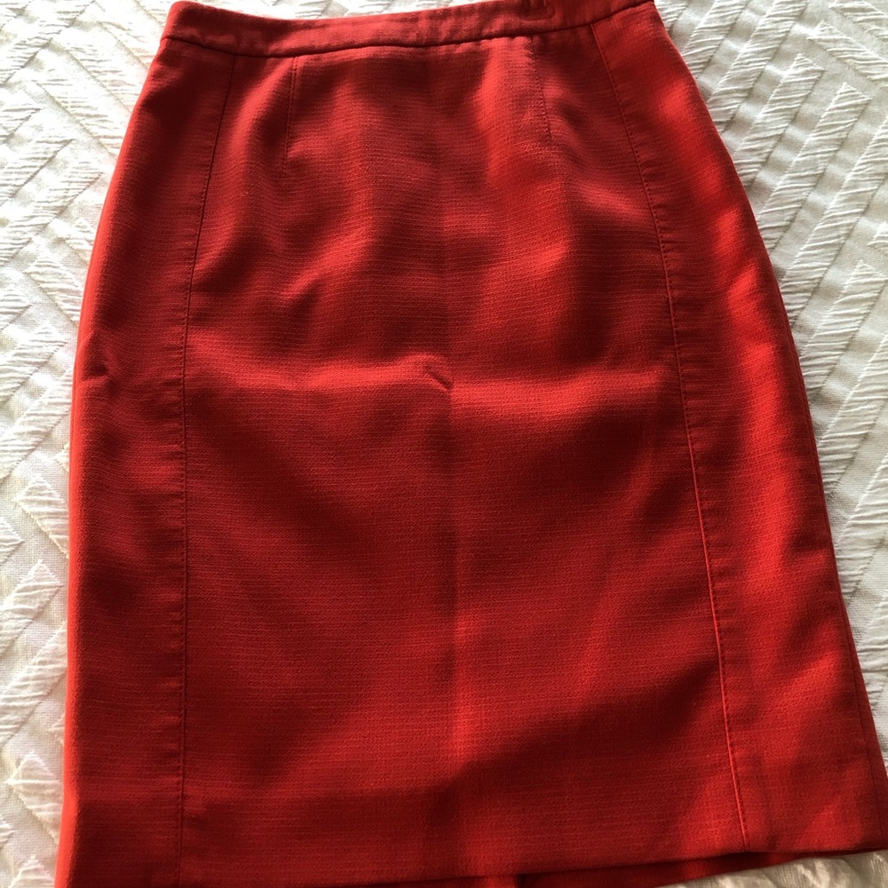 Orange pencil skirt